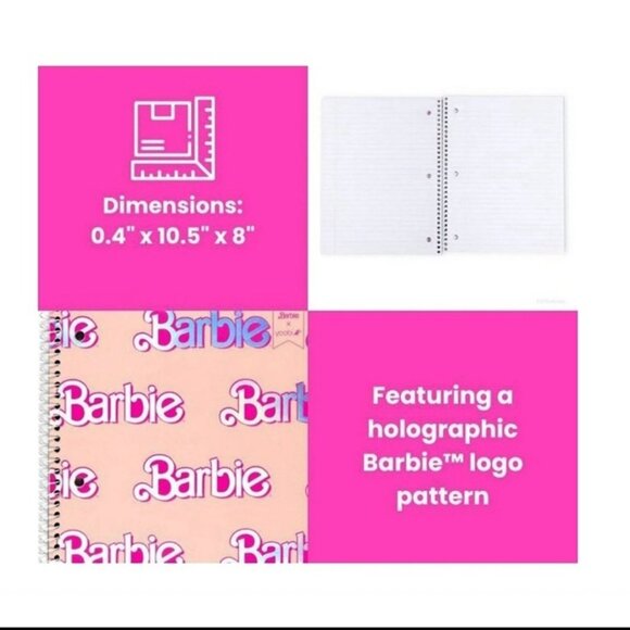 Barbie Pink 1 Subject Composition Notebook With Pen - Includes Pencil Pouch - Picture 6 of 10